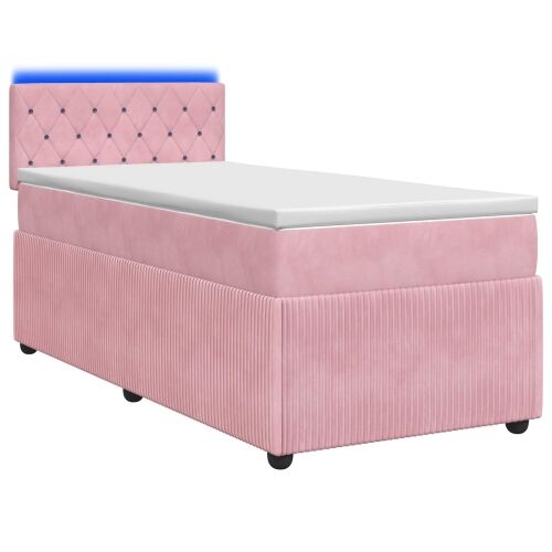 Boxspring krevet s madracem Ružičasta 80 x 200 cm Baršun - Ružičasta 80 x 200 cm Kristal s dugmadima Cijena