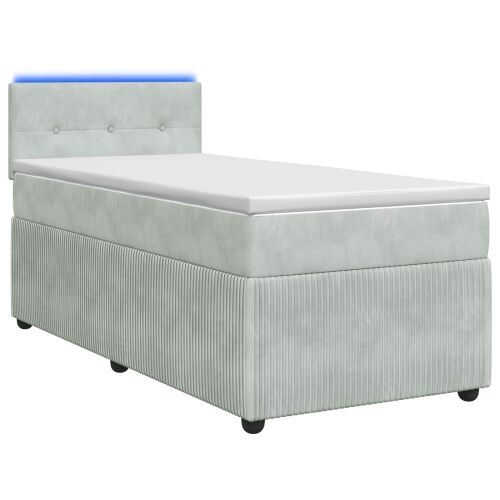 Boxspring krevet s madracem Svjetlosiva 80 x 200 cm Baršun - Svjetlosiva 80 x 200 cm Prošiveno gumbima Cijena