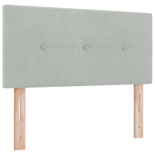 Boxspring krevet s madracem Svjetlosiva 80 x 200 cm Baršun - Svjetlosiva 80 x 200 cm Prošiveno gumbima Cijena