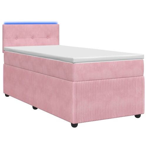Boxspring krevet s madracem Ružičasta 80 x 200 cm Baršun - Ružičasta 80 x 200 cm Prošiveno gumbima Cijena