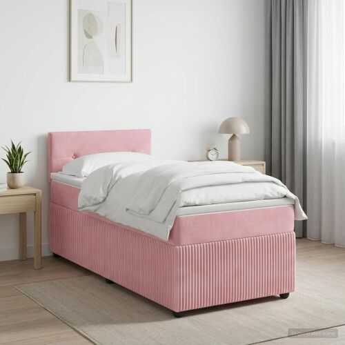 Boxspring krevet s madracem Ružičasta 80 x 200 cm Baršun - Ružičasta 80 x 200 cm Prošiveno gumbima Cijena