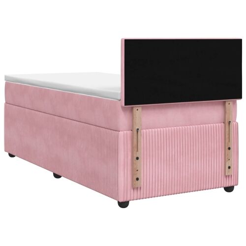 Boxspring krevet s madracem Ružičasta 90 x 200 cm Baršun - Ružičasta 90 x 200 cm Dizajn s rombovima Cijena