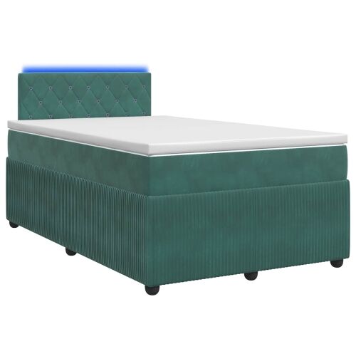 Boxspring krevet s madracem Tamnozelena 120 x 190 cm Baršun - Tamnozelena 120 x 190 cm Kristal s dugmadima Cijena