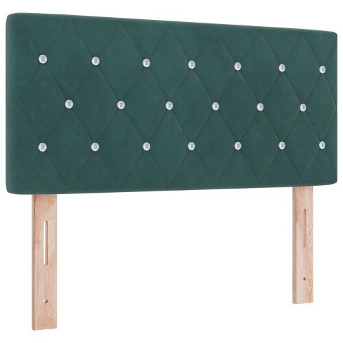Boxspring krevet s madracem Tamnozelena 120 x 190 cm Baršun - Tamnozelena 120 x 190 cm Kristal s dugmadima Cijena