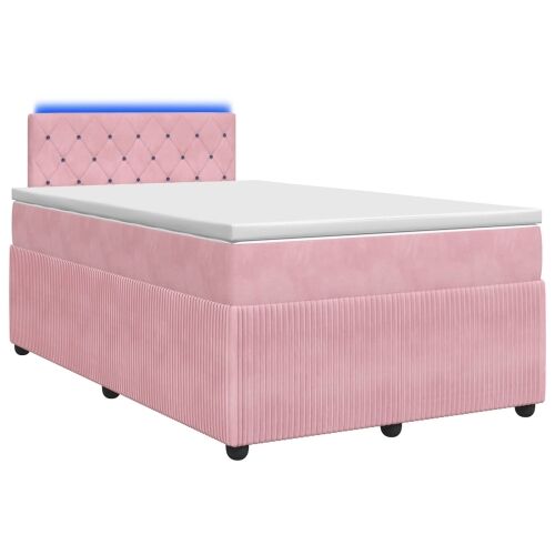 Boxspring krevet s madracem Ružičasta 120 x 190 cm Baršun - Ružičasta 120 x 190 cm Kristal s dugmadima Cijena
