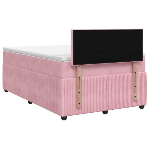 Boxspring krevet s madracem Ružičasta 120 x 190 cm Baršun - Ružičasta 120 x 190 cm Dizajn s rombovima Cijena