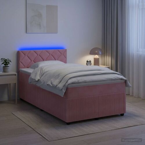 Boxspring krevet s madracem Ružičasta 120 x 190 cm Baršun - Ružičasta 120 x 190 cm Dizajn s rombovima Cijena