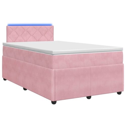 Boxspring krevet s madracem Ružičasta 120 x 190 cm Baršun - Ružičasta 120 x 190 cm Dizajn s rombovima Cijena