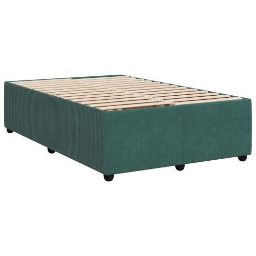 Boxspring krevet s madracem Tamnozelena 120 x 200 cm Baršun - Tamnozelena 120 x 200 cm Kristal s dugmadima Cijena