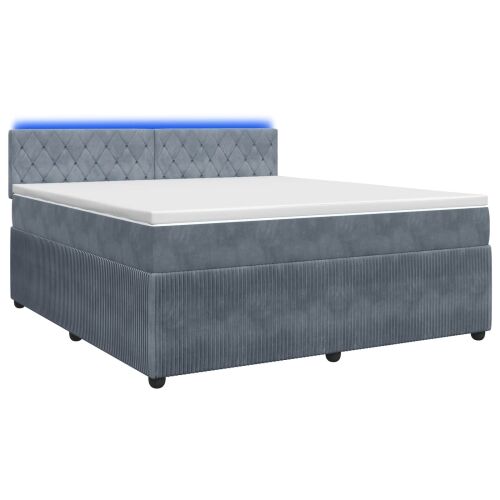 Boxspring krevet s madracem Tamnosiva 160 x 200 cm Baršun - Tamnosiva 160 x 200 cm Kristal s dugmadima Cijena