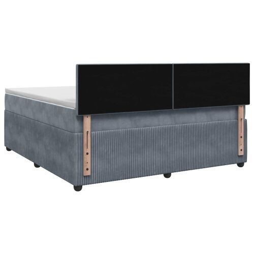 Boxspring krevet s madracem Tamnosiva 160 x 200 cm Baršun - Tamnosiva 160 x 200 cm Dizajn s rombovima Cijena