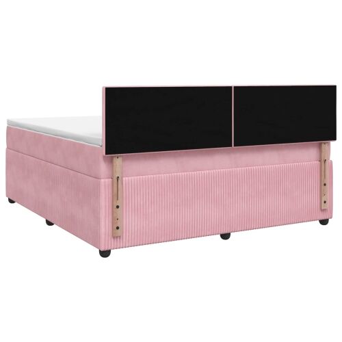 Boxspring krevet s madracem Ružičasta 160 x 200 cm Baršun - Ružičasta 160 x 200 cm Dizajn s rombovima Cijena