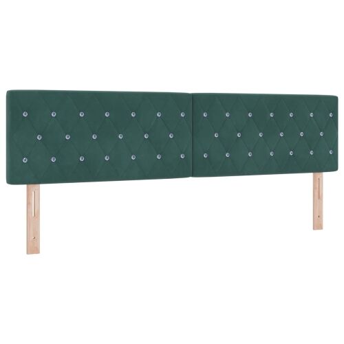 Boxspring krevet s madracem Tamnozelena 180 x 200 cm Baršun - Tamnozelena 180 x 200 cm Kristal s dugmadima Cijena