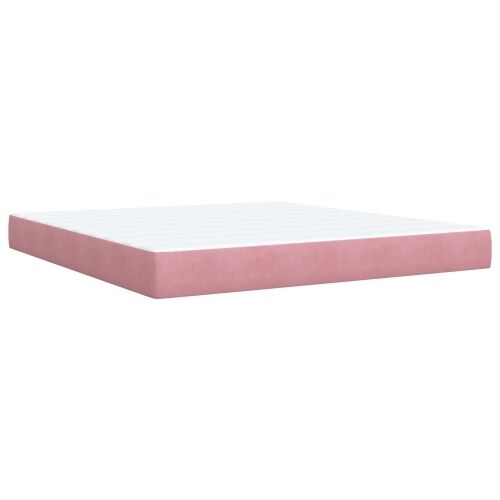 Boxspring krevet s madracem Ružičasta 180 x 200 cm Baršun - Ružičasta 180 x 200 cm Kristal s dugmadima Cijena