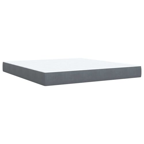 Boxspring krevet s madracem Tamnosiva 180 x 200 cm Baršun - Tamnosiva 180 x 200 cm Dizajn s rombovima Cijena