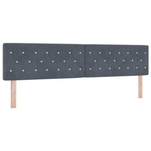 Boxspring krevet s madracem Tamnosiva 200 x 200 cm Baršun - Tamnosiva 200 x 200 cm Kristal s dugmadima Cijena