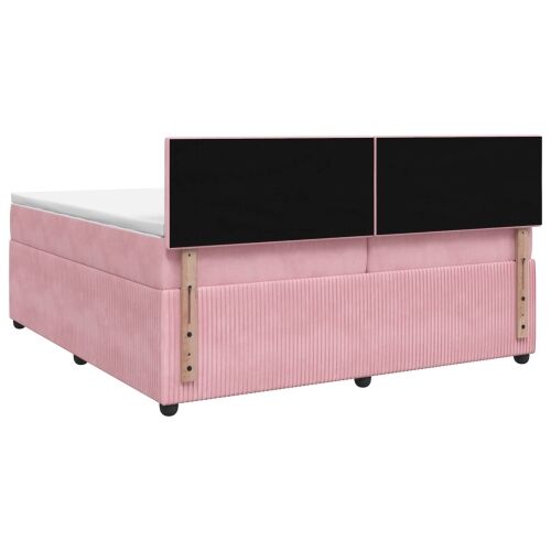 Boxspring krevet s madracem Ružičasta 200 x 200 cm Baršun - Ružičasta 200 x 200 cm Dizajn s rombovima Cijena