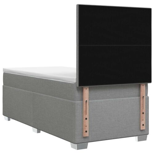 Boxspring krevet s madracem Svjetlosiva 90 x 190 cm Tkanina - Svjetlosiva 90 x 190 cm Dizajn s rombovima Cijena