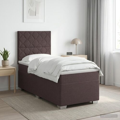 Boxspring krevet s madracem Tamno smeđa 90 x 190 cm Tkanina - Tamno smeđa 90 x 190 cm Dizajn s rombovima Cijena