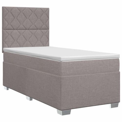 Boxspring krevet s madracem Sivosmeđa 90 x 190 cm Tkanina - Sivosmeđa 90 x 190 cm Dizajn s rombovima Cijena
