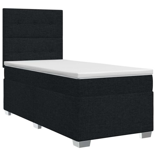 Boxspring krevet s madracem Crna 90 x 200 cm Tkanina - Crna 90 x 200 cm Prošiveno gumbima Cijena