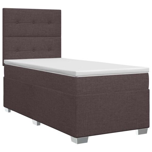 Boxspring krevet s madracem Tamno smeđa 90 x 200 cm Tkanina - Tamno smeđa 90 x 200 cm Prošiveno gumbima Cijena