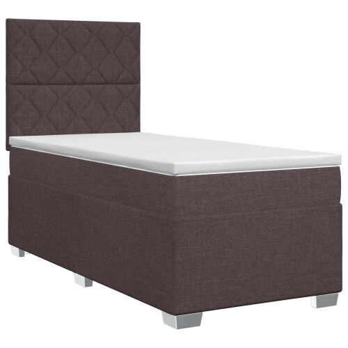 Boxspring krevet s madracem Tamno smeđa 90 x 200 cm Tkanina - Tamno smeđa 90 x 200 cm Dizajn s rombovima Cijena
