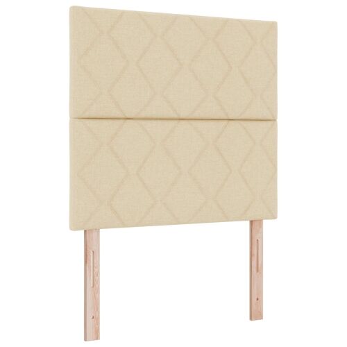 Boxspring krevet s madracem Krem 90 x 200 cm Tkanina - Krem 90 x 200 cm Dizajn s rombovima Cijena
