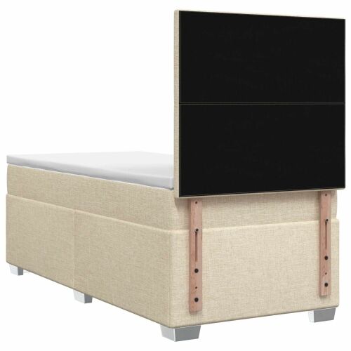 Boxspring krevet s madracem Krem 90 x 200 cm Tkanina - Krem 90 x 200 cm Dizajn s rombovima Cijena