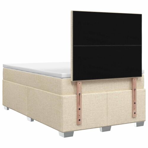 Boxspring krevet s madracem Krem 120 x 190 cm Tkanina - Krem 120 x 190 cm Dizajn s rombovima Cijena