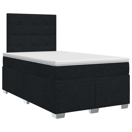 Boxspring krevet s madracem Crna 120 x 200 cm Tkanina - Crna 120 x 200 cm Prošiveno gumbima Cijena