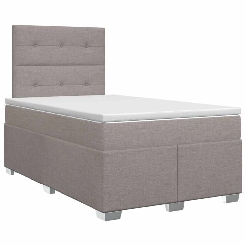Boxspring krevet s madracem Sivosmeđa 120 x 200 cm Tkanina - Sivosmeđa 120 x 200 cm Prošiveno gumbima Cijena