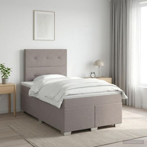 Boxspring krevet s madracem Sivosmeđa 120 x 200 cm Tkanina - Sivosmeđa 120 x 200 cm Prošiveno gumbima Cijena