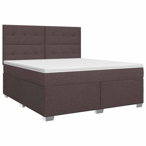 Boxspring krevet s madracem Tamno smeđa 180 x 200 cm Tkanina - Tamno smeđa 180 x 200 cm Prošiveno gumbima Cijena