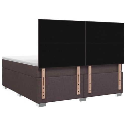 Boxspring krevet s madracem Tamno smeđa 180 x 200 cm Tkanina - Tamno smeđa 180 x 200 cm Prošiveno gumbima Cijena