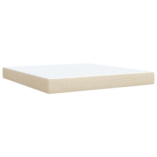 Boxspring krevet s madracem Krem 180 x 200 cm Tkanina - Krem 180 x 200 cm Prošiveno gumbima Cijena