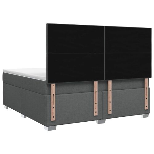 Boxspring krevet s madracem Tamnosiva 180 x 200 cm Tkanina - Tamnosiva 180 x 200 cm Dizajn s rombovima Cijena