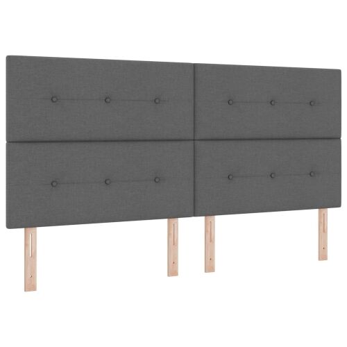 Boxspring krevet s madracem Tamnosiva 200 x 200 cm Tkanina - Tamnosiva 200 x 200 cm Prošiveno gumbima Cijena