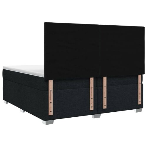 Boxspring krevet s madracem Crna 200 x 200 cm Tkanina - Crna 200 x 200 cm Prošiveno gumbima Cijena