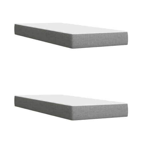 Boxspring krevet s madracem Svjetlosiva 200 x 200 cm Tkanina - Svjetlosiva 200 x 200 cm Dizajn s rombovima Cijena