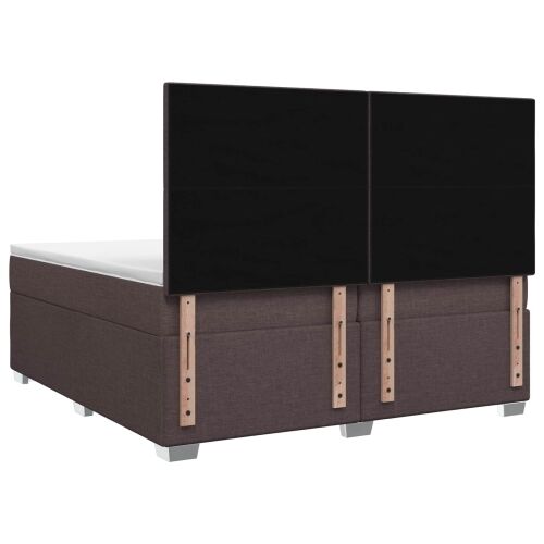 Boxspring krevet s madracem Tamno smeđa 200 x 200 cm Tkanina - Tamno smeđa 200 x 200 cm Dizajn s rombovima Cijena