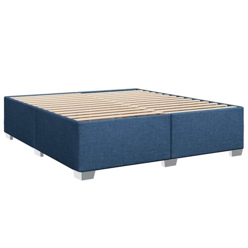 Boxspring krevet s madracem Plava 200 x 200 cm Tkanina - Plava 200 x 200 cm Dizajn s rombovima Cijena