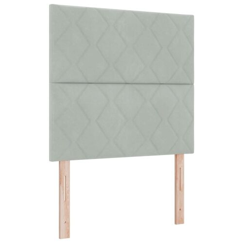 Boxspring krevet s madracem Svjetlosiva 80 x 200 cm Baršun - Svjetlosiva 80 x 200 cm Dizajn s rombovima Cijena