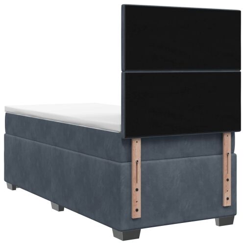 Boxspring krevet s madracem Tamnosiva 100 x 200 cm Baršun - Tamnosiva 100 x 200 cm Kristal s dugmadima Cijena
