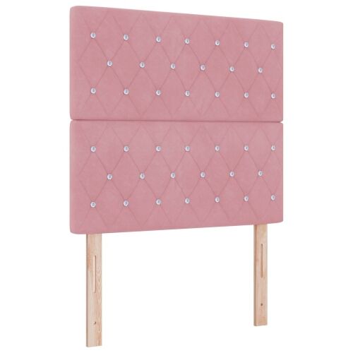 Boxspring krevet s madracem Ružičasta 100 x 200 cm Baršun - Ružičasta 100 x 200 cm Kristal s dugmadima Cijena