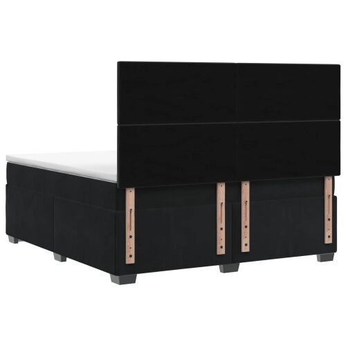 Boxspring krevet s madracem Crna 140 x 190 cm Baršun - Crna 140 x 190 cm Dizajn s rombovima Cijena