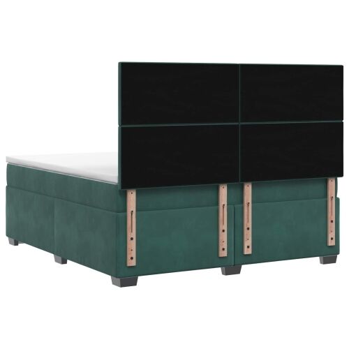 Boxspring krevet s madracem Tamnozelena 140 x 190 cm Baršun - Tamnozelena 140 x 190 cm Dizajn s rombovima Cijena