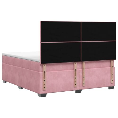 Boxspring krevet s madracem Ružičasta 160 x 200 cm Baršun - Ružičasta 160 x 200 cm Kristal s dugmadima Cijena