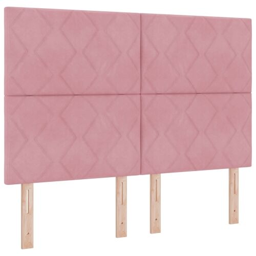 Boxspring krevet s madracem Ružičasta 160 x 200 cm Baršun - Ružičasta 160 x 200 cm Dizajn s rombovima Cijena
