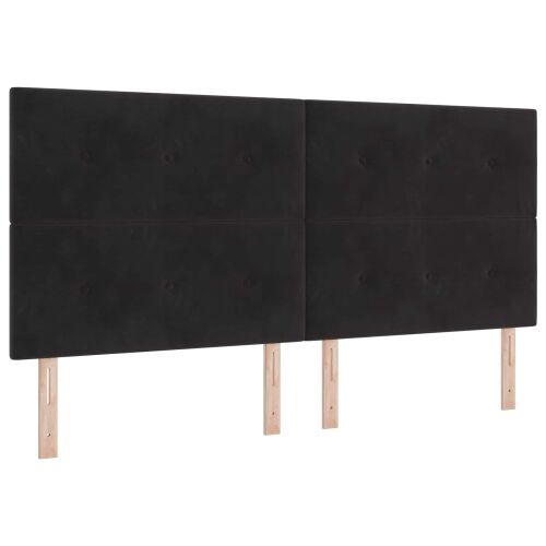 Boxspring krevet s madracem Crna 200 x 200 cm Baršun - Crna 200 x 200 cm Prošiveno gumbima Cijena
